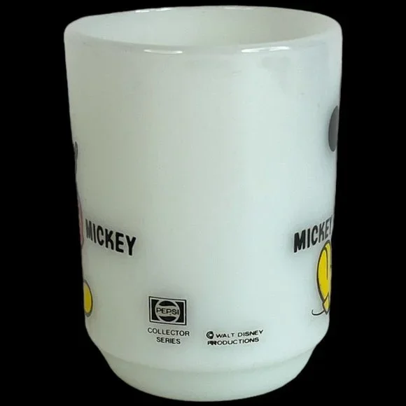Mickey Mouse Milk Glass Mug Walt Disney PEPSI Collector Series Anchor Hocking - Picture 3 of 9